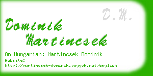 dominik martincsek business card